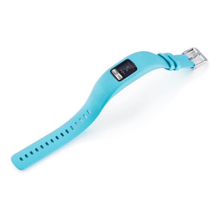 For Garmin Vivofit 4 xDfind Silver Buckle Silicone Sport Watch Band, Size:L