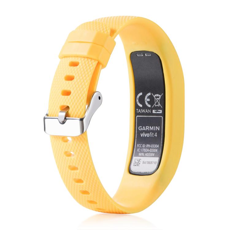 For Garmin Vivofit 4 xDfind Silver Buckle Silicone Sport Watch Band, Size:L
