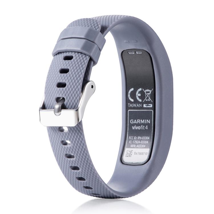 For Garmin Vivofit 4 xDfind Silver Buckle Silicone Sport Watch Band, Size:L