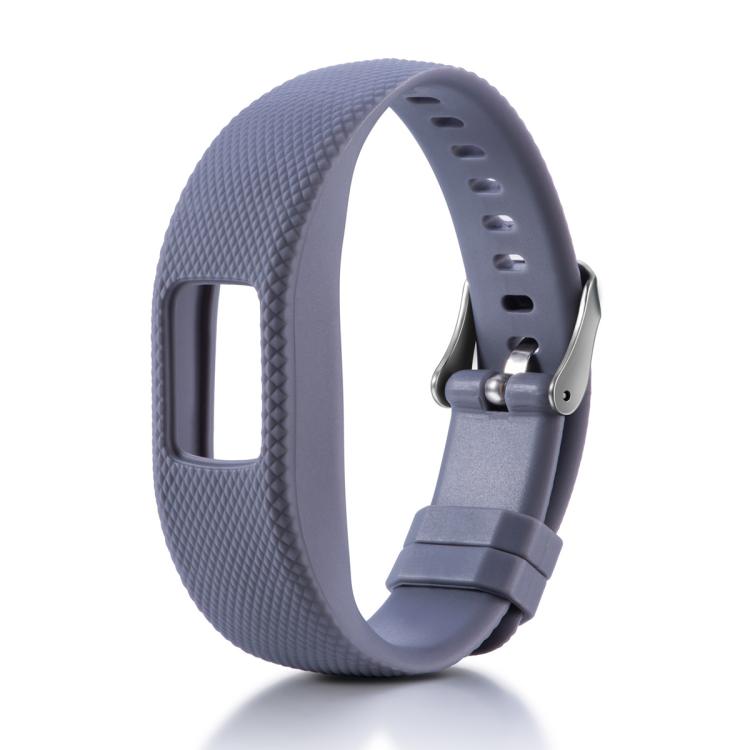 For Garmin Vivofit 4 xDfind Silver Buckle Silicone Sport Watch Band, Size:L