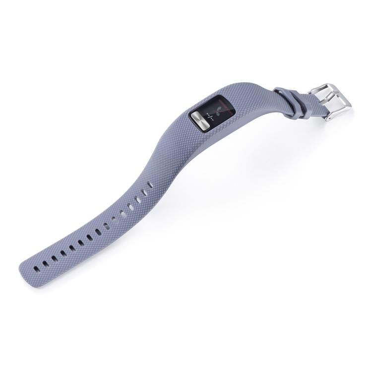 For Garmin Vivofit 4 xDfind Silver Buckle Silicone Sport Watch Band, Size:L