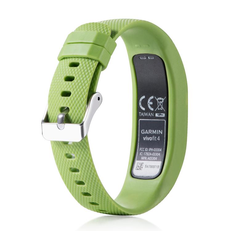 For Garmin Vivofit 4 xDfind Silver Buckle Silicone Sport Watch Band, Size:L