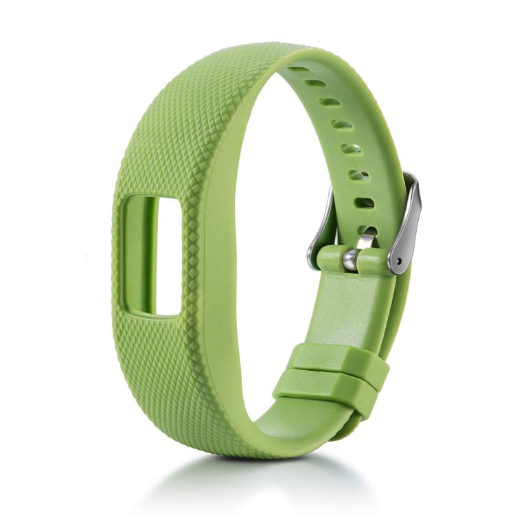 For Garmin Vivofit 4 xDfind Silver Buckle Silicone Sport Watch Band, Size:L