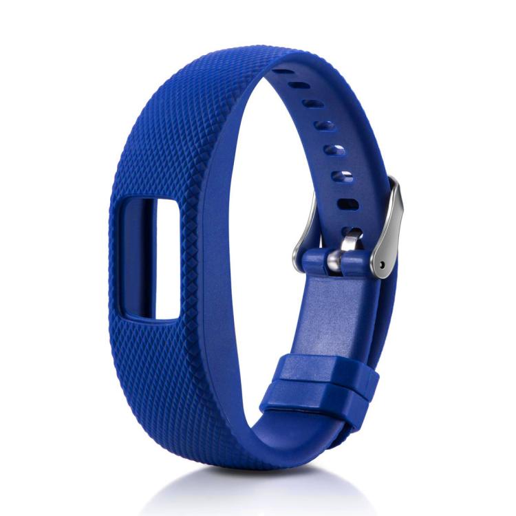 For Garmin Vivofit 4 xDfind Silver Buckle Silicone Sport Watch Band, Size:L