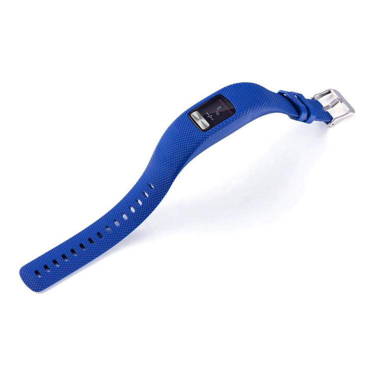For Garmin Vivofit 4 xDfind Silver Buckle Silicone Sport Watch Band, Size:L