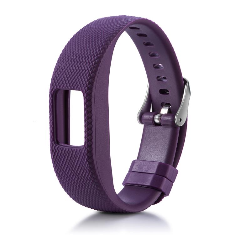 For Garmin Vivofit 4 xDfind Silver Buckle Silicone Sport Watch Band, Size:L