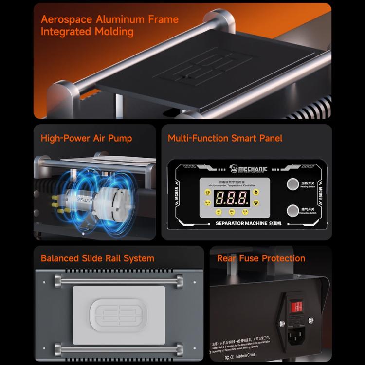 Mechanic MC988 10.5 inch Temp Control Screen Separator Machine with Vacuum Pump, Plug:EU Plug