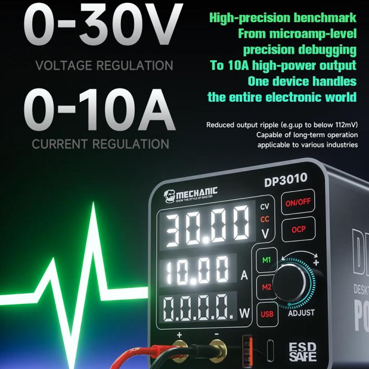 Mechanic DP3010 30V / 10A High Power Wide Voltage Mini Multi-functional Power Supply, Plug:EU Plug