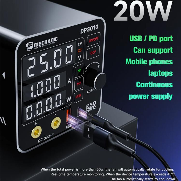 Mechanic DP3010 30V / 10A High Power Wide Voltage Mini Multi-functional Power Supply, Plug:EU Plug