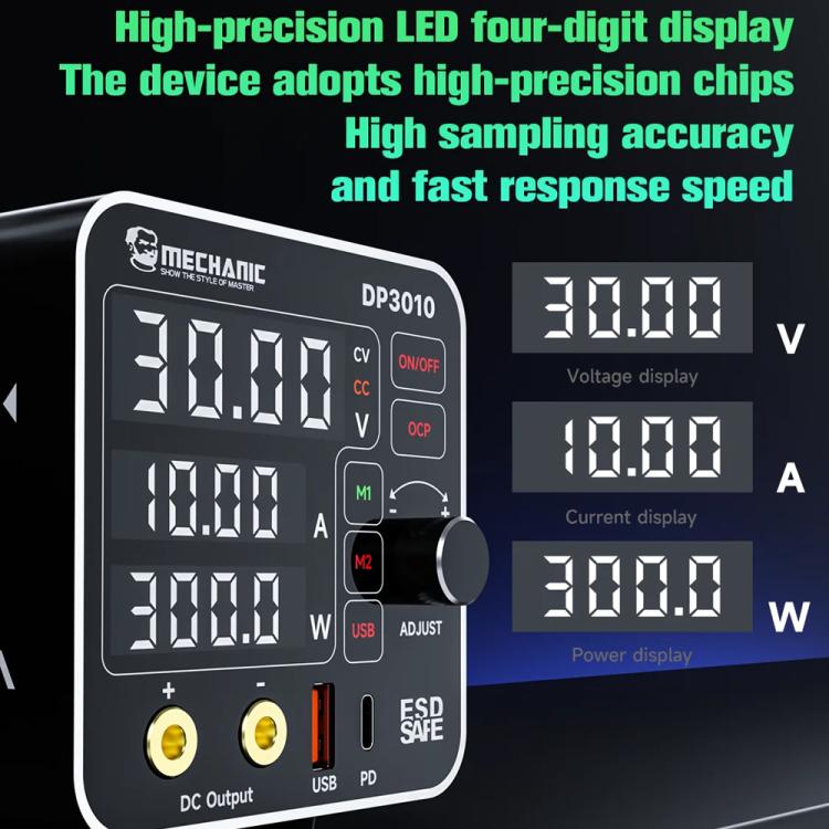 Mechanic DP3010 30V / 10A High Power Wide Voltage Mini Multi-functional Power Supply, Plug:EU Plug