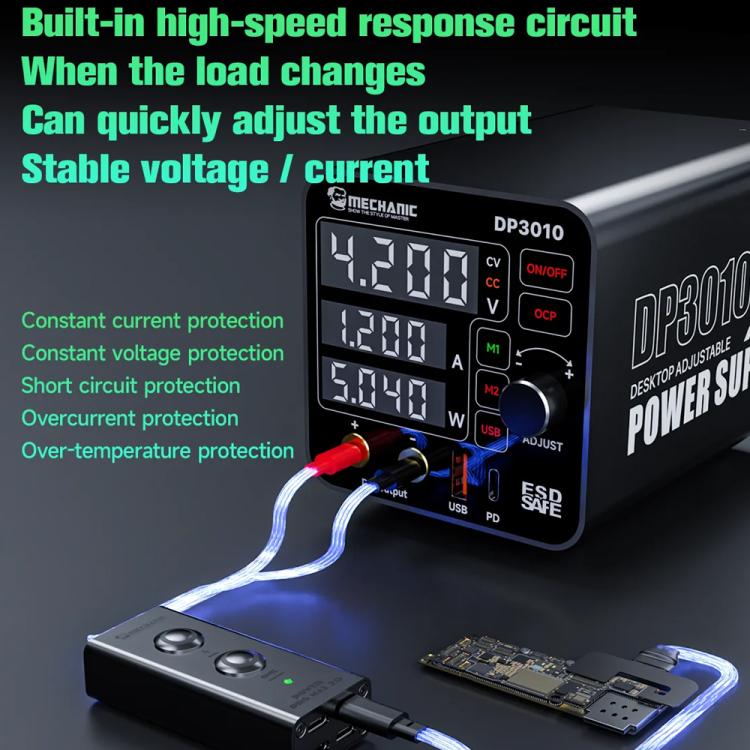 Mechanic DP3010 30V / 10A High Power Wide Voltage Mini Multi-functional Power Supply, Plug:EU Plug