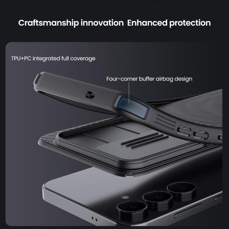 For Samsung Galaxy S25 FE 5G NILLKIN Black Mirror Pro Series Camshield PC Phone Case - Black