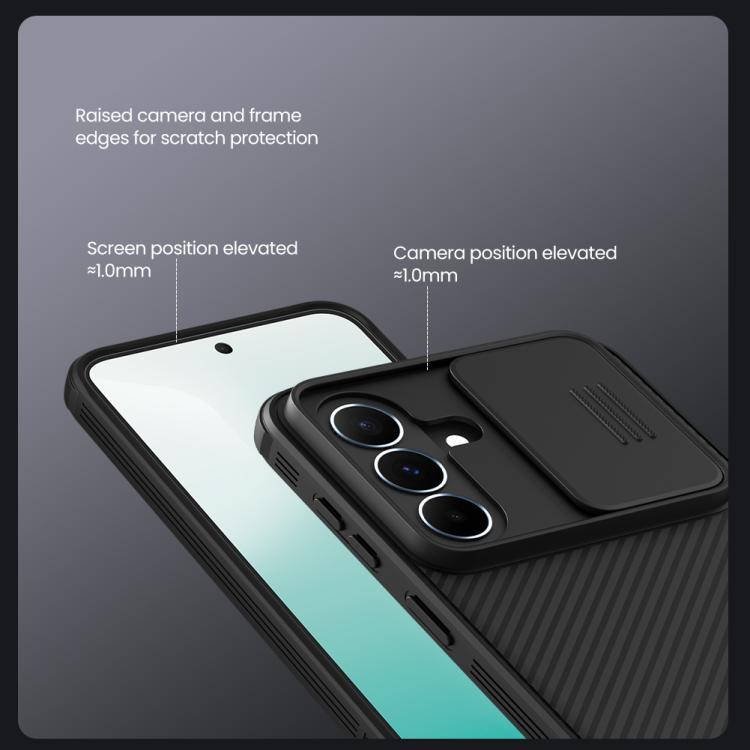 For Samsung Galaxy A37 5G NILLKIN Black Mirror Pro Series Camshield PC Phone Case - Black