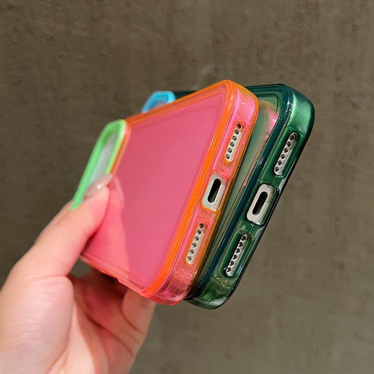 For iPhone 17 Pro Color Contrast Lens Frame Transparent TPU Phone Case