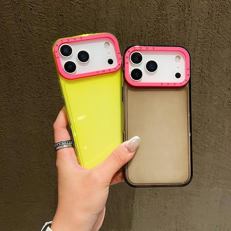 For iPhone 17 Pro Color Contrast Lens Frame Transparent TPU Phone Case