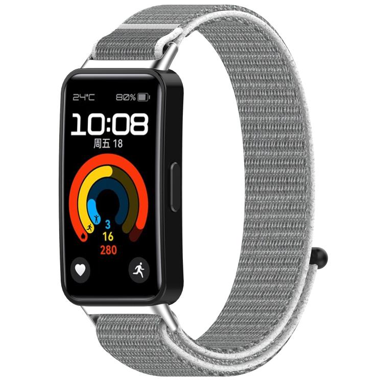 For Huawei Band 10 / 10 NFC Nylon Hook and Loop Fastener Watch Band with 3D Curved Film