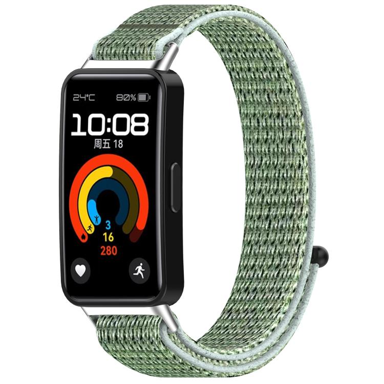 For Huawei Band 8 / 8 NFC Nylon Hook and Loop Fastener Watch Band with 3D Curved Film