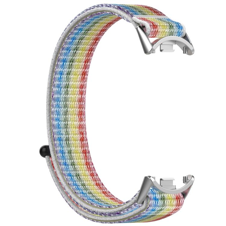 For Xiaomi Smart Band 10 / 10 NFC Nylon Hook and Loop Fastener Watch Band with 3D Curved Film