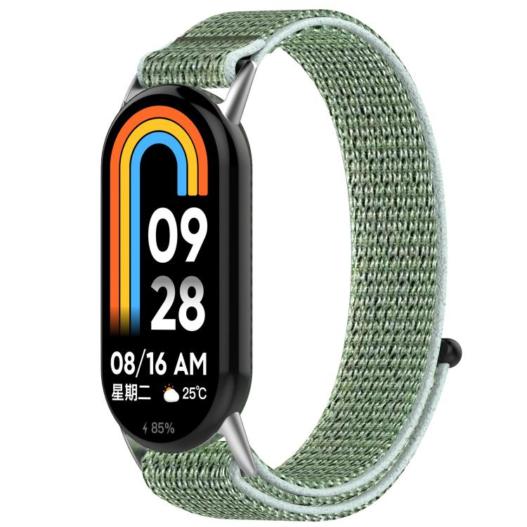 For Xiaomi Smart Band 9 / 9 NFC Nylon Hook and Loop Fastener Watch Band with 3D Curved Film