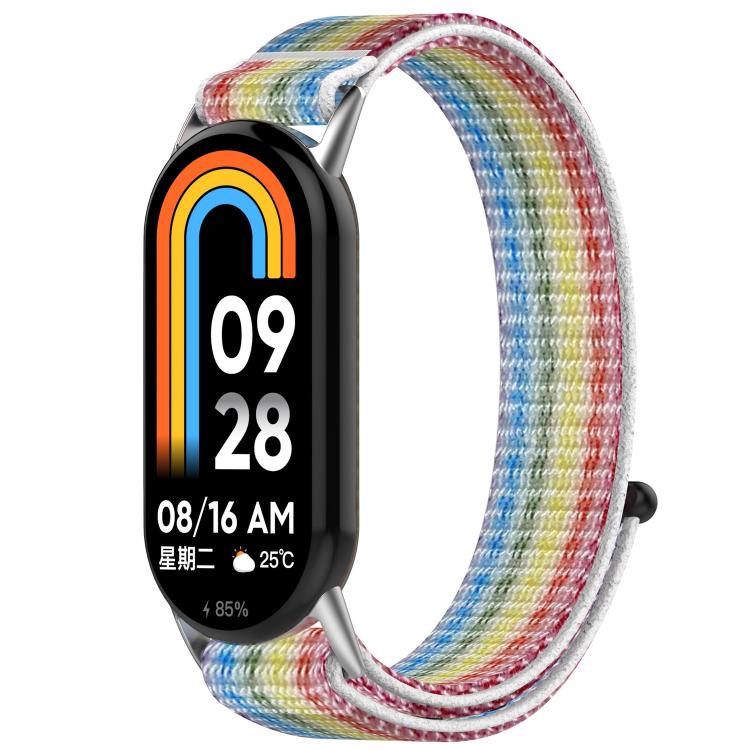 For Xiaomi Smart Band 9 / 9 NFC Nylon Hook and Loop Fastener Watch Band with 3D Curved Film