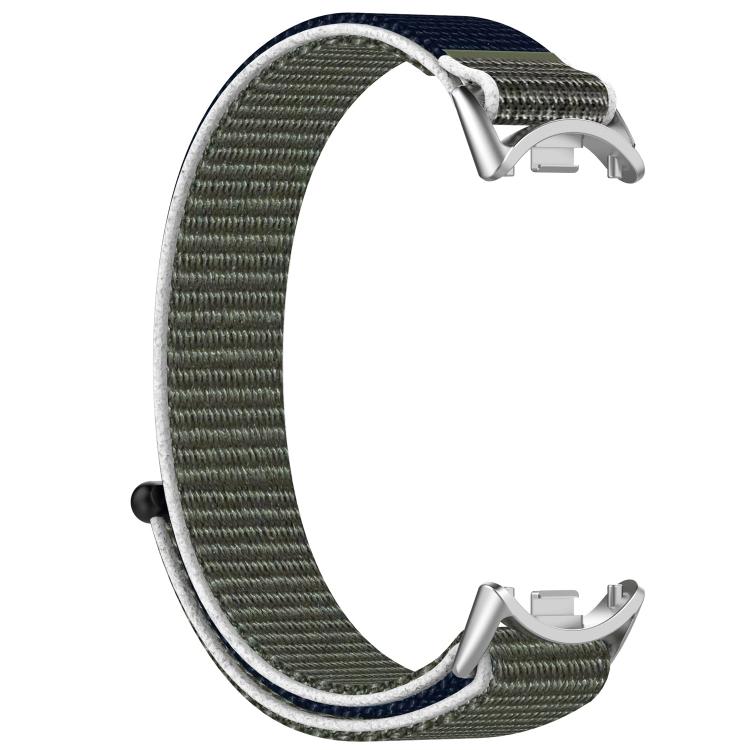 For Xiaomi Smart Band 9 / 9 NFC Nylon Hook and Loop Fastener Watch Band with 3D Curved Film