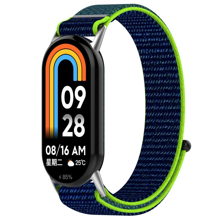 For Xiaomi Smart Band 9 / 9 NFC Nylon Hook and Loop Fastener Watch Band with 3D Curved Film