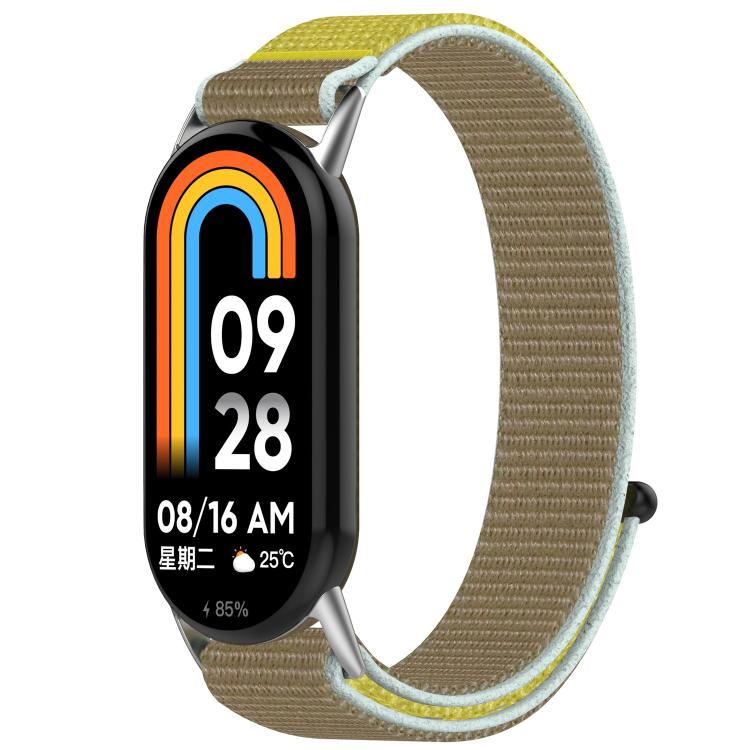 For Xiaomi Smart Band 9 / 9 NFC Nylon Hook and Loop Fastener Watch Band with 3D Curved Film