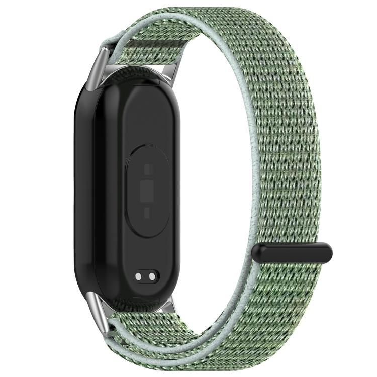 For Xiaomi Mi Band 8 / 8 NFC Nylon Hook and Loop Fastener Watch Band with 3D Curved Film