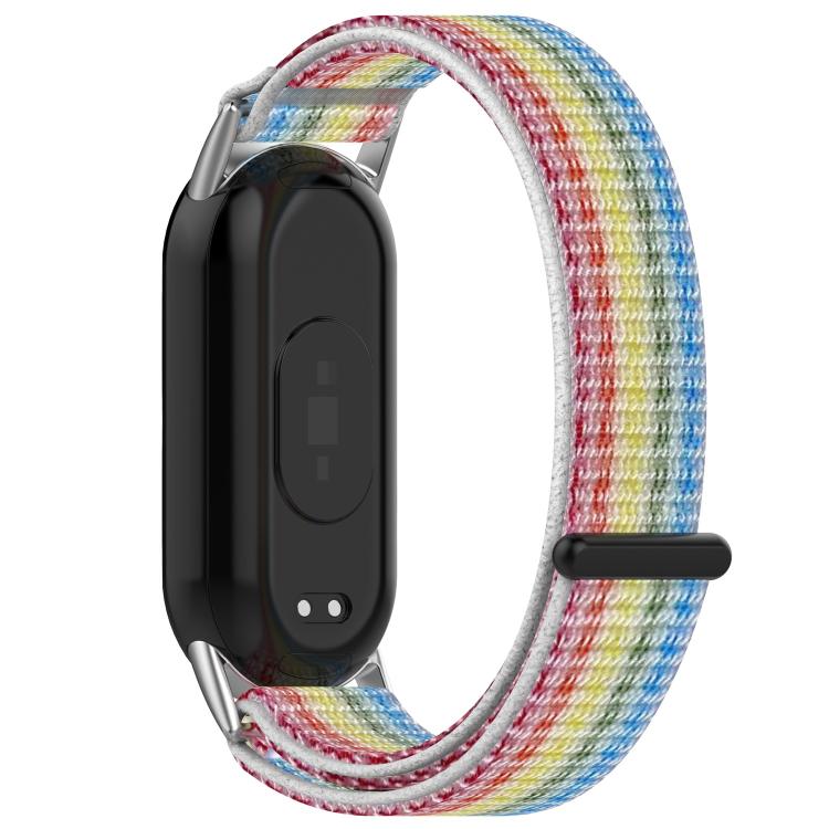 For Xiaomi Mi Band 8 / 8 NFC Nylon Hook and Loop Fastener Watch Band with 3D Curved Film