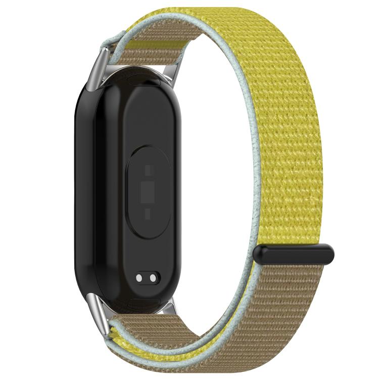 For Xiaomi Mi Band 8 / 8 NFC Nylon Hook and Loop Fastener Watch Band with 3D Curved Film
