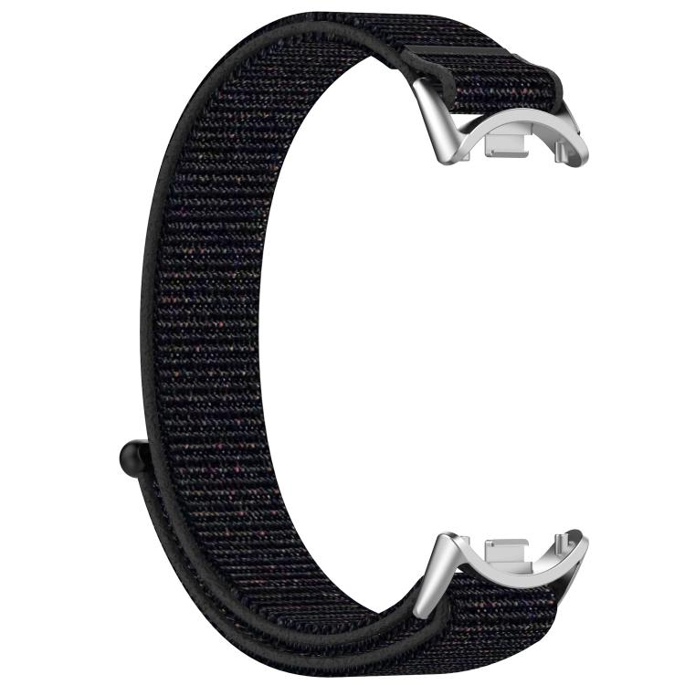 For Xiaomi Mi Band 8 / 8 NFC Nylon Hook and Loop Fastener Watch Band with 3D Curved Film
