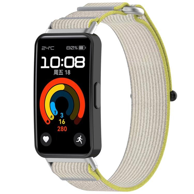 For Huawei Band 9 / 9 NFC Wild Path Nylon Hook and Loop Fastener Watch Band with 3D Curved Film