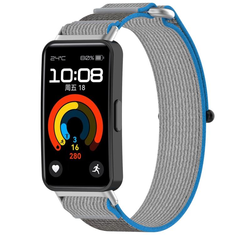 For Huawei Band 9 / 9 NFC Wild Path Nylon Hook and Loop Fastener Watch Band with 3D Curved Film