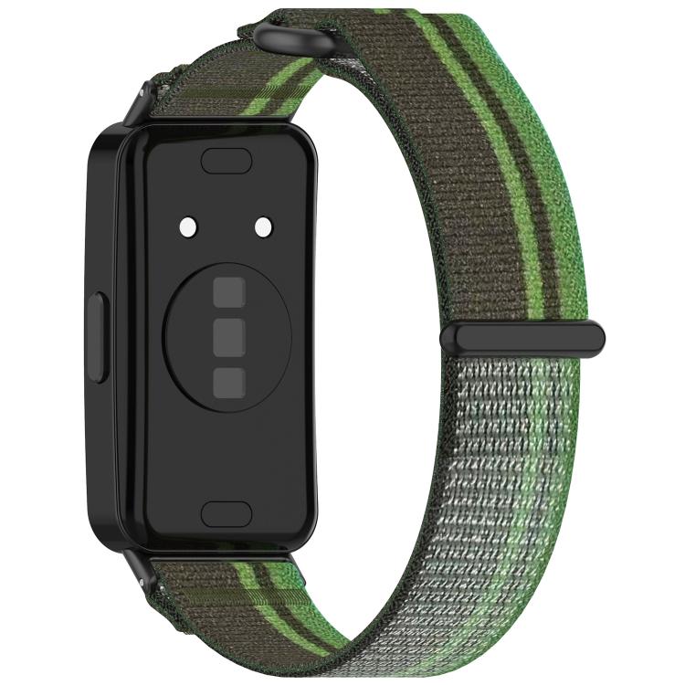 For Huawei Band 9 / 9 NFC Wild Path Nylon Hook and Loop Fastener Watch Band with 3D Curved Film