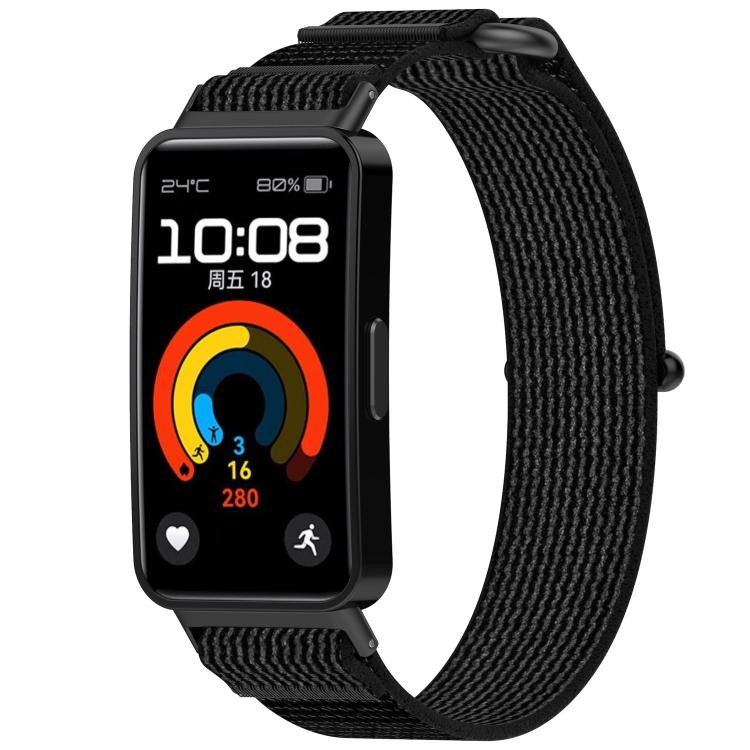 For Huawei Band 8 / 8 NFC Wild Path Nylon Hook and Loop Fastener Watch Band with 3D Curved Film