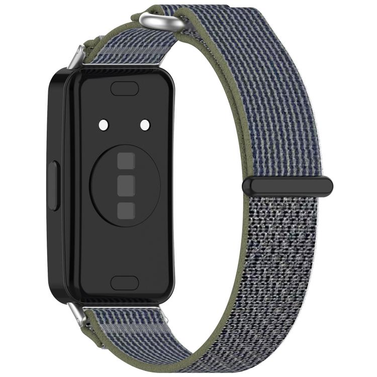 For Huawei Band 8 / 8 NFC Wild Path Nylon Hook and Loop Fastener Watch Band with 3D Curved Film
