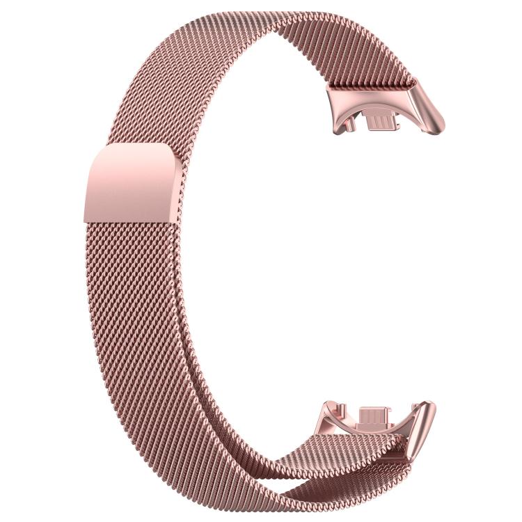 For Xiaomi Mi Band 8 / 8 NFC Milanese Stainless Steel Watch Band with 3D Curved Film