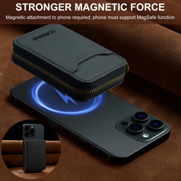 LC.IMEEKE L6 Magnetic RFID Zipper Leather Card Bag