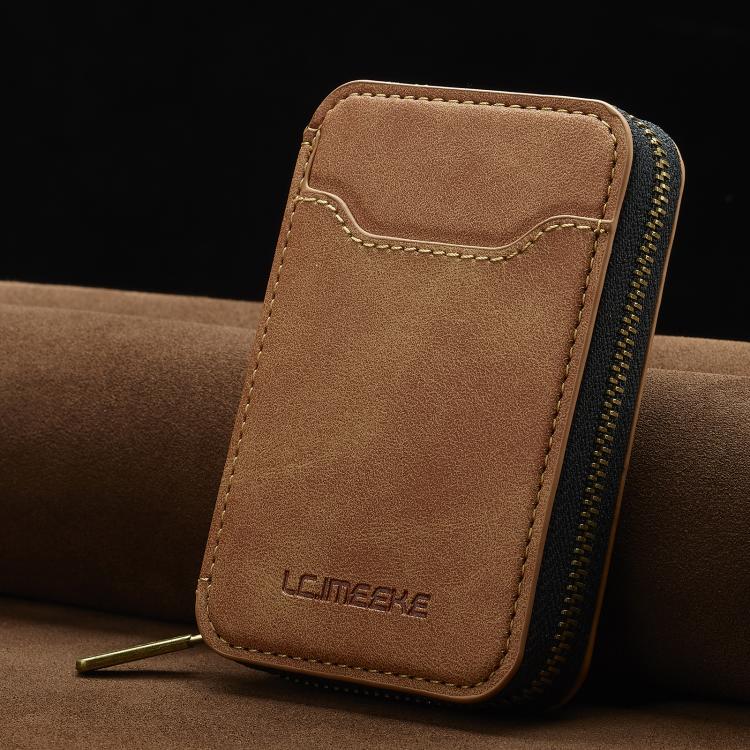 LC.IMEEKE L6 Magnetic RFID Zipper Leather Card Bag