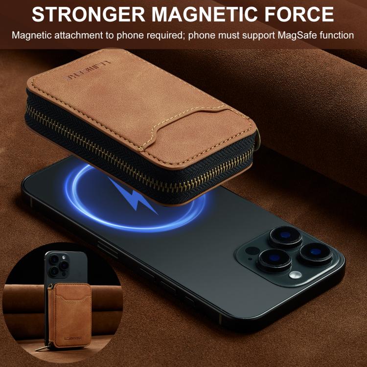 LC.IMEEKE L6 Magnetic RFID Zipper Leather Card Bag