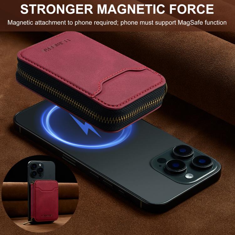 LC.IMEEKE L6 Magnetic RFID Zipper Leather Card Bag
