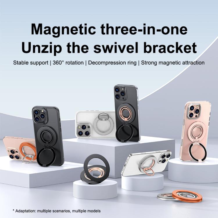 Contrast Color Dual MagSafe Magnetic Ring Phone Holder with Gear Sound