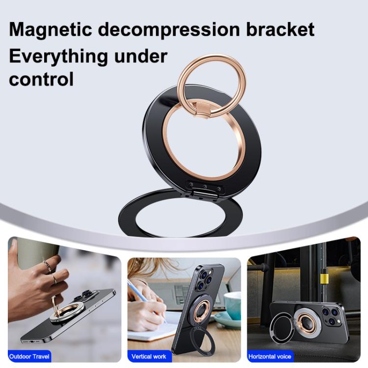 Contrast Color Dual MagSafe Magnetic Ring Phone Holder with Gear Sound