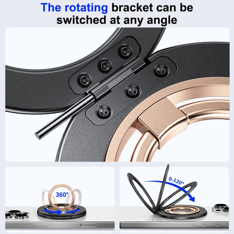 Contrast Color Dual MagSafe Magnetic Ring Phone Holder with Gear Sound