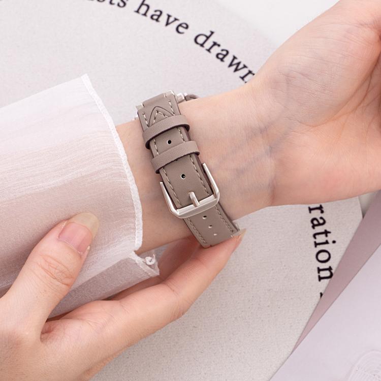 For Apple Watch 42 / 44 / 45 / 46 / 49mm xDfind Denim Chain Metal Hybrid Leather Watch Band