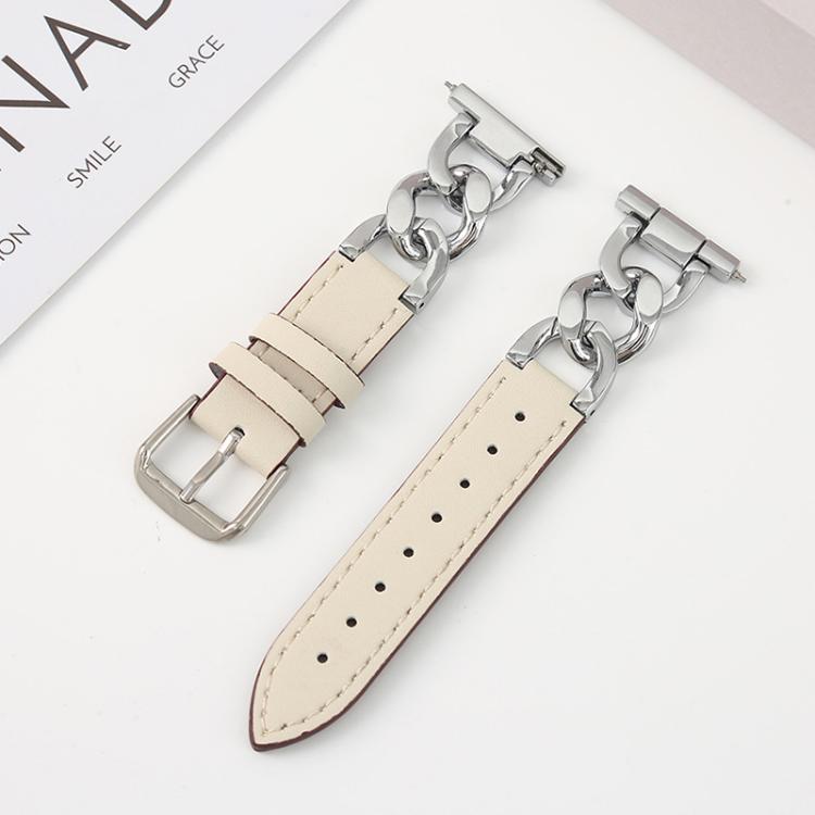 22mm xDfind Denim Chain Metal Hybrid Leather Watch Band