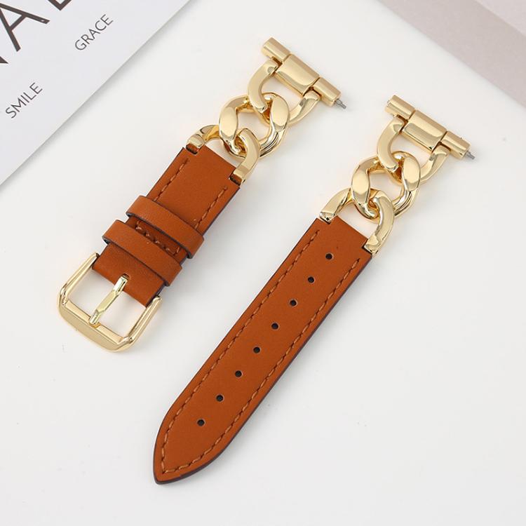 22mm xDfind Denim Chain Metal Hybrid Leather Watch Band
