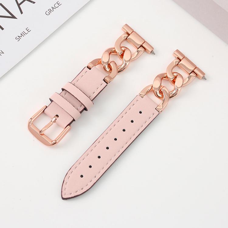 22mm xDfind Denim Chain Metal Hybrid Leather Watch Band