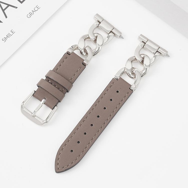 22mm xDfind Denim Chain Metal Hybrid Leather Watch Band