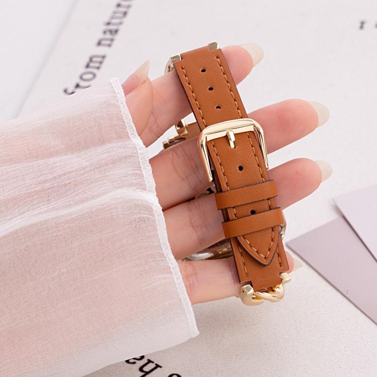 22mm xDfind Denim Chain Metal Hybrid Leather Watch Band